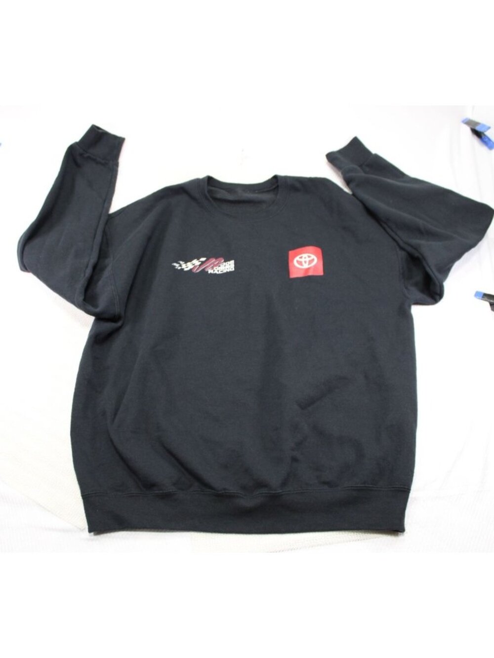 Joe Gibbs Racing Team Issued Toyota Black Crewneck Sweatshirt Mens Size Large